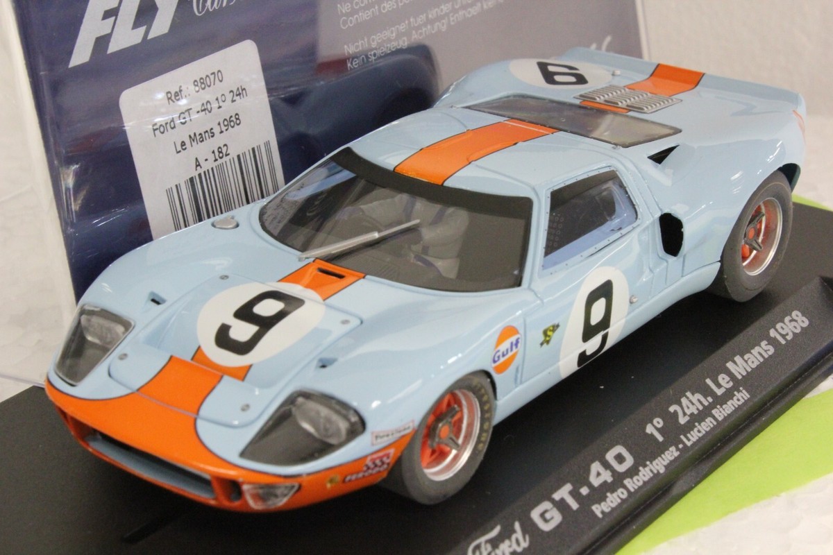 Fly 88070 Ford Gt40 Slot Car 1st Le Mans 1968 Pedro Rodriguez
