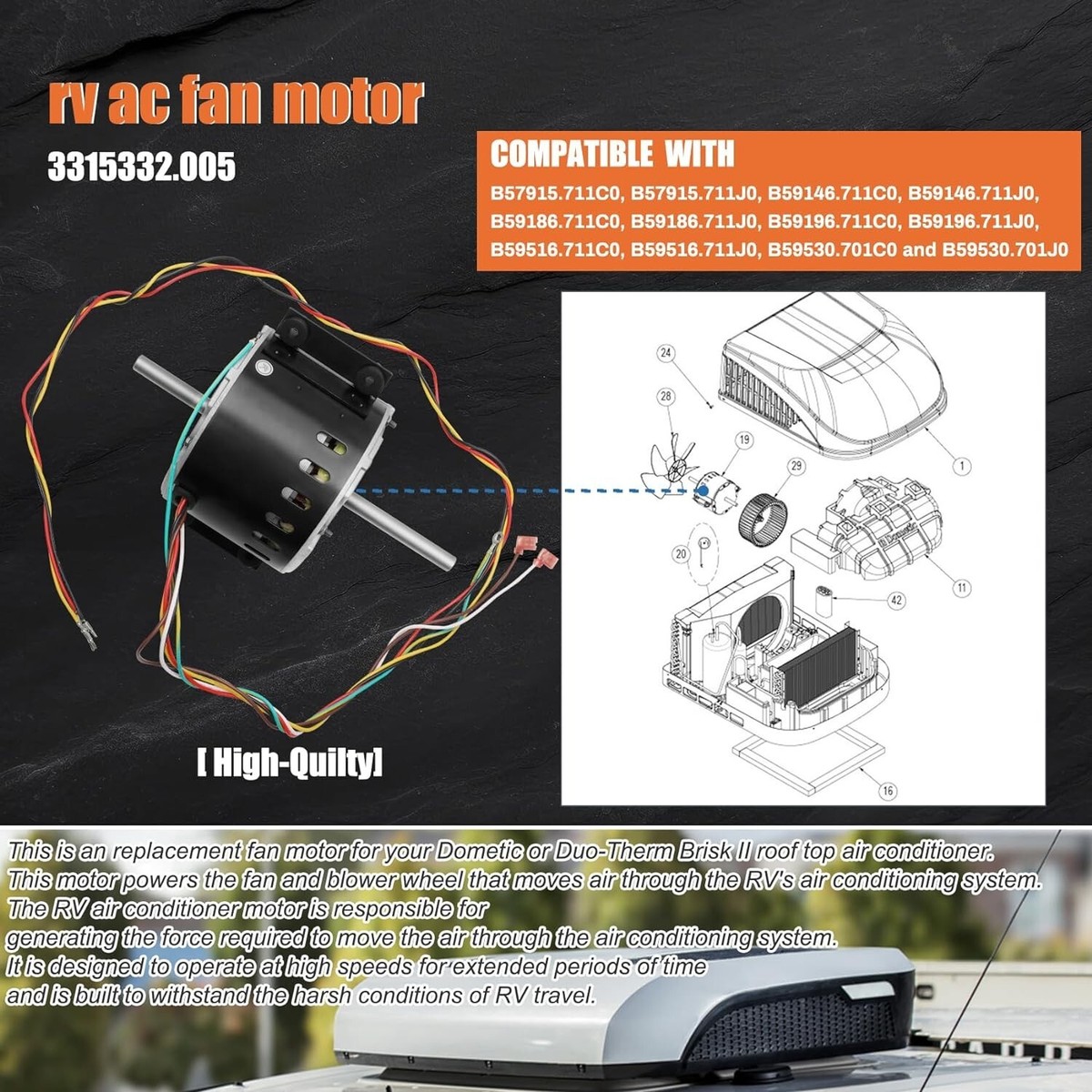 Will This Replace The F48AF70A61 (Dometic 3 Speed 1/5 HP Fan