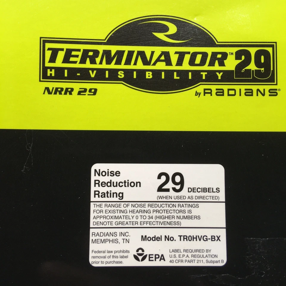 Orejeras Radians TRPX™ Amarillas Alta Visibilidad 29 TR0HVG- BX (NUEVAS EN CAJA) Foto 3 de 4