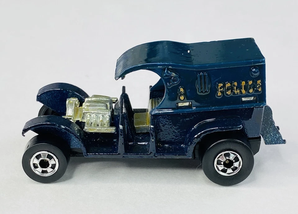 Vintage Hot Wheels Flying Colors 1969 Police Paddy Wagon #6966 Blue Hong Kong - Image 3 of 4