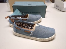 Child TOMS Canvas Slip-on Blue Chambray Shoe Youth Bimini Sz 2 Casual Tennis