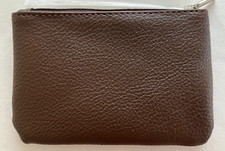COFFEE COLOR Slim Coin Purse Wallet With Zipper, Credit Card Holder