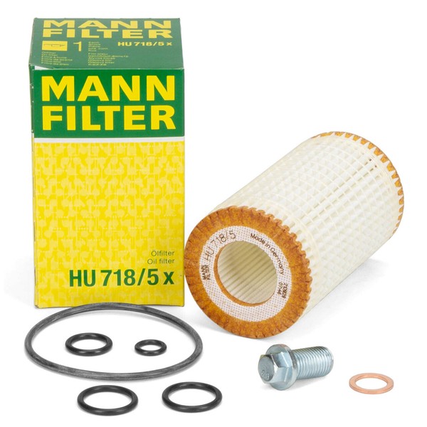 Mann HU718/5X ÖLfilter + Schraube FüR Mercedes C-/E-/G-/S-KLASSE M112 M113 M272-image