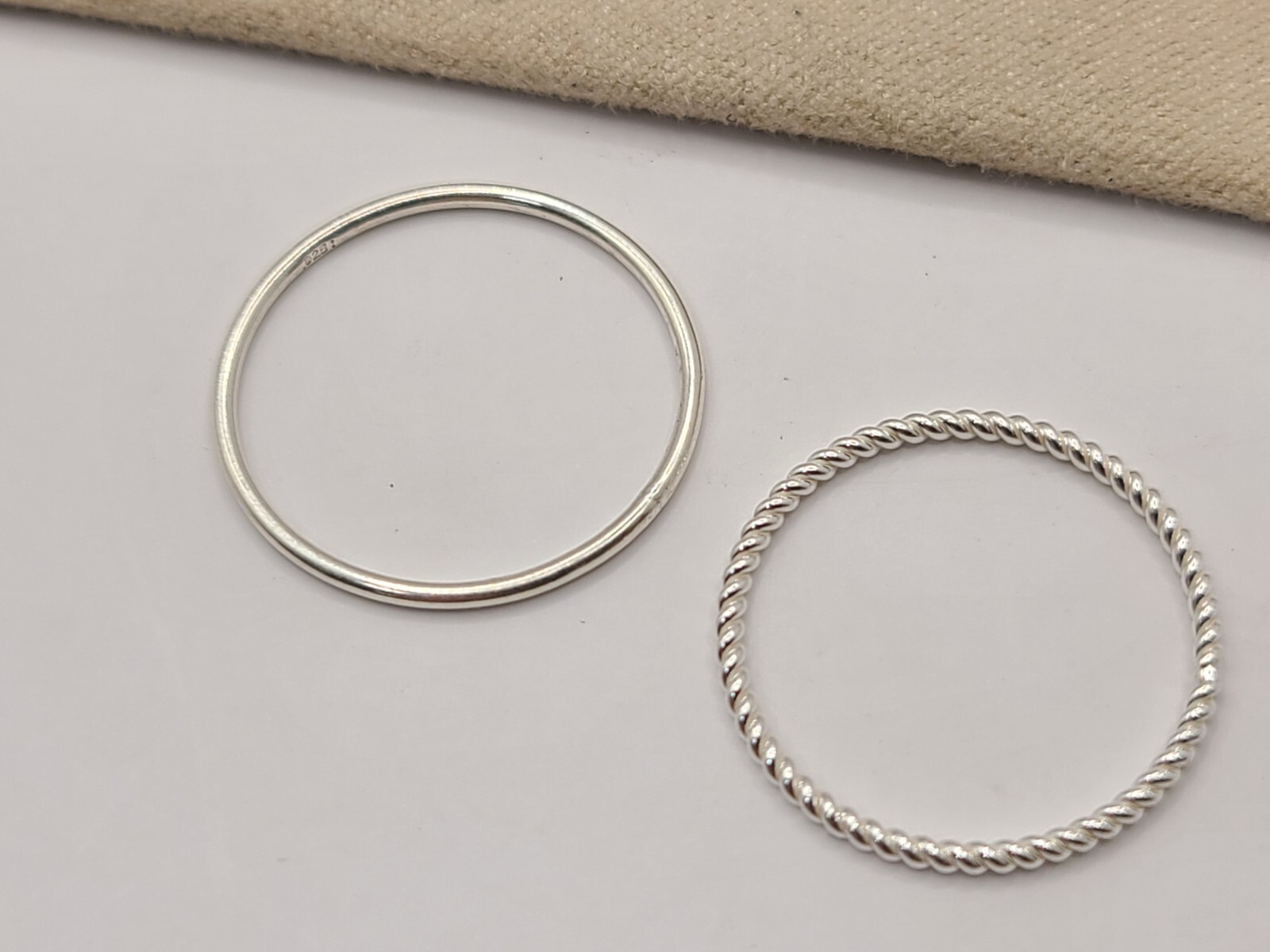 MOD + JO Sterling Silver Stackable Thin Rings sz 6 - image 2