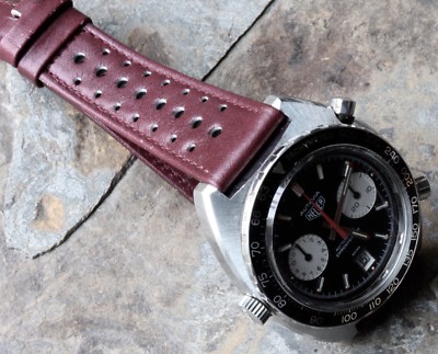 Vintage Racing 1960s Vintage Watches Light Burgundy 20mm Vintage