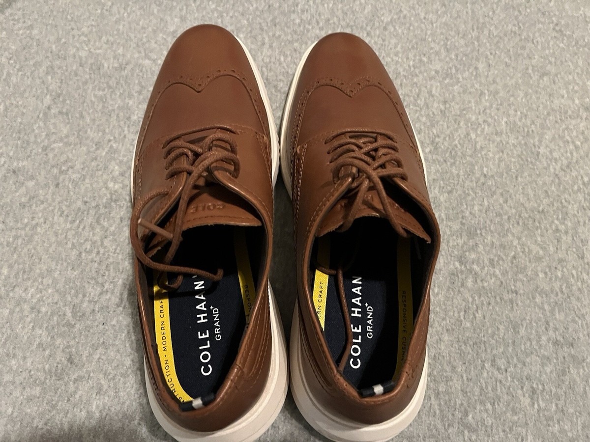Cole Haan Grand+ Modern Craft Brown Suede Wingtip Oxford Shoes C39619 Mens 11M Cole Haan Men main image 2
