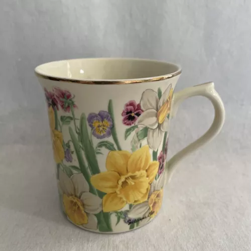Vintage Lenox Flower Blossom Collection Daffodil Suzanne Clee Mug Cup Porcelain 