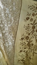Ancienne Couverture En Dentelle Et Broderie