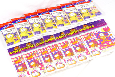 1996 GARFIELD Birthday Party Invitation Cards And Party Bags Vintage Custom Lot