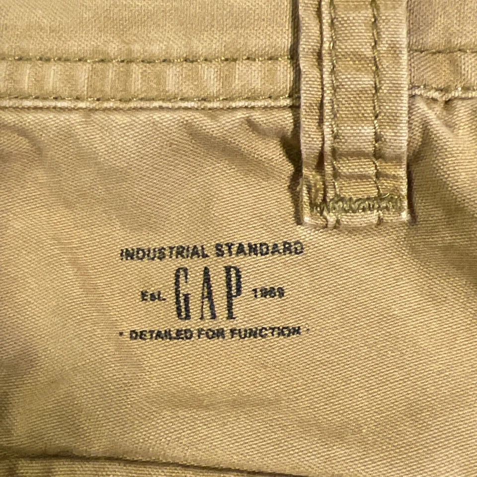 Vintage GAP 32 Loose Fit Cargo 10” Military Paratrooper Parachute Baggy Khaki . - Image 3 of 4
