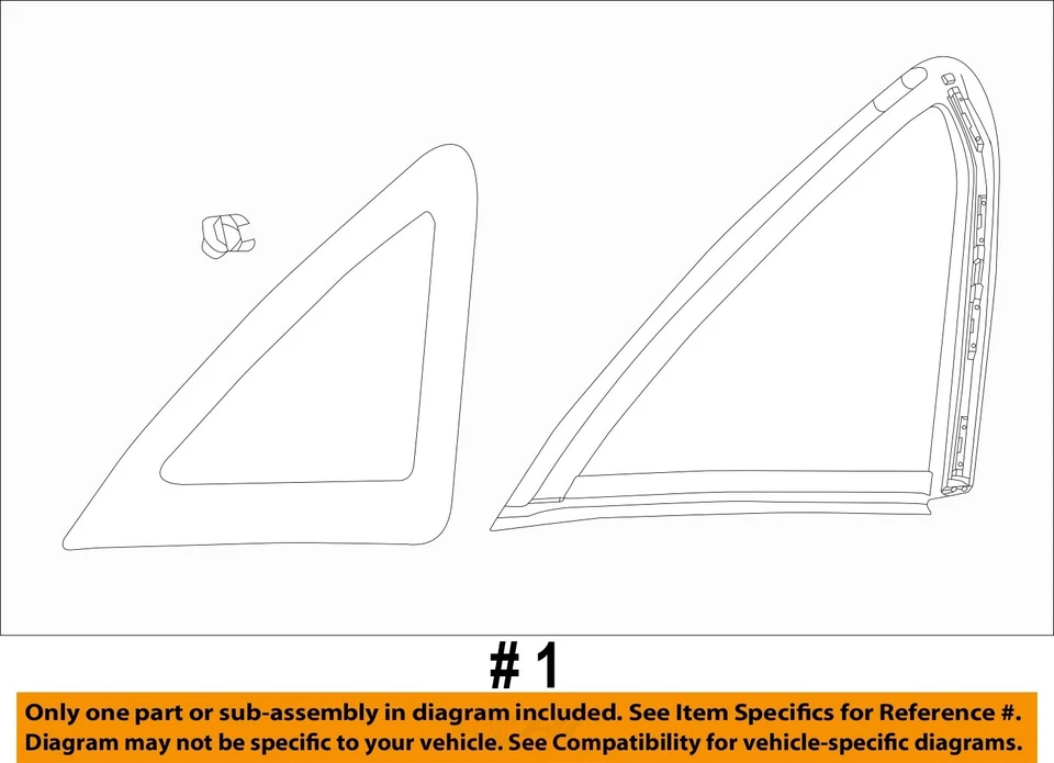 Cuarto de cristal trasero derecho OEM 2012 2013 2014 2015 Ford Focus Foto 4 de 4