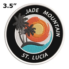 Jade Mountain St. Lucia Souvenir Patch 3.5" Embroidered DIY Iron-On Applique