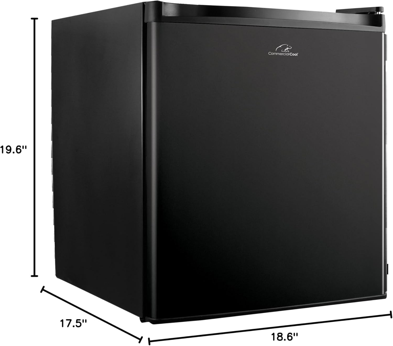 Compact 1.6 Cu. Ft. Mini Fridge with Freezer - Black Single Door Refrigerator