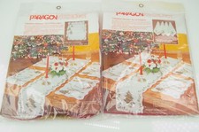 New Paragon Needlecraft Cross Stitch "Christmas Greenery" 4 Placemats Napkins