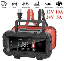 12V/24V LiFePO4 & Lead Acid Charger w/Smart Display & Auto Protection