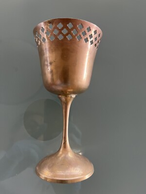 Vintage Solid Brass Handheld Chamber Candlestick Candle Holder Unique 6''
