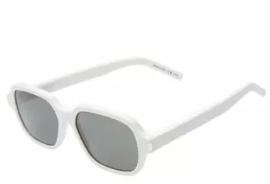 Occhiali da sole Saint Laurent unisex avorio 53 mm rettangolari R1140