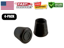 1 in. Black Rubber Leg Caps for Chair and Furniture Leg Floor Protection(4-pack)
