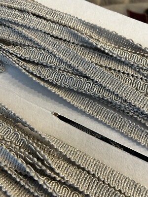 Conso Ecru Silver Gray Trim Gimp Sewing Craft Embroidery 15 Yards (*45)
