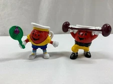 VINTAGE LOT OF 2 KOOL-AID MAN COLLECTIBLE MINI FIGURES TENNIS & WEIGHTLIFTING