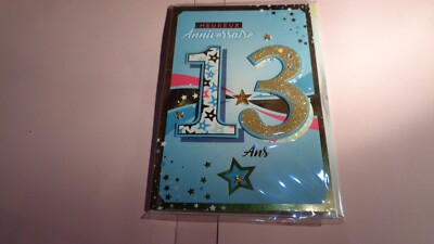 KARTE - HAPPY BIRTHDAY - 13 JAHRE - KARTE + ENVEL - NEU S/BLIS - NR. 544