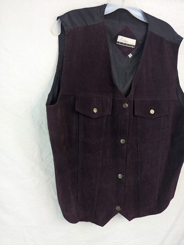 Diana Marco Genuine Suede Royal Purple Western Vest with Lining Size 22/24 - Picture 2 of 8