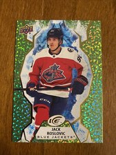 Jack Roslovic 2021-22 Upper Deck Ice #72 Columbus Blue Jackets Green Parallel