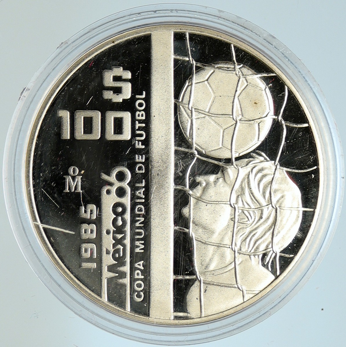 1985 MEXICO FIFA World Cup 1986 Football Soccer Proof Silver $100