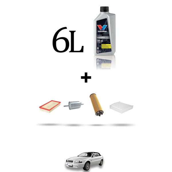 Hoffcar Wartungsset 4 Filter Und 6L ÖL FüR Volvo C70 I 2.0 Turbo 120Kw Ab 20-image