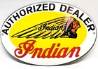 Indian Motorcycles - Vintage Porcelain Sign - Authorized Dealer Service Station