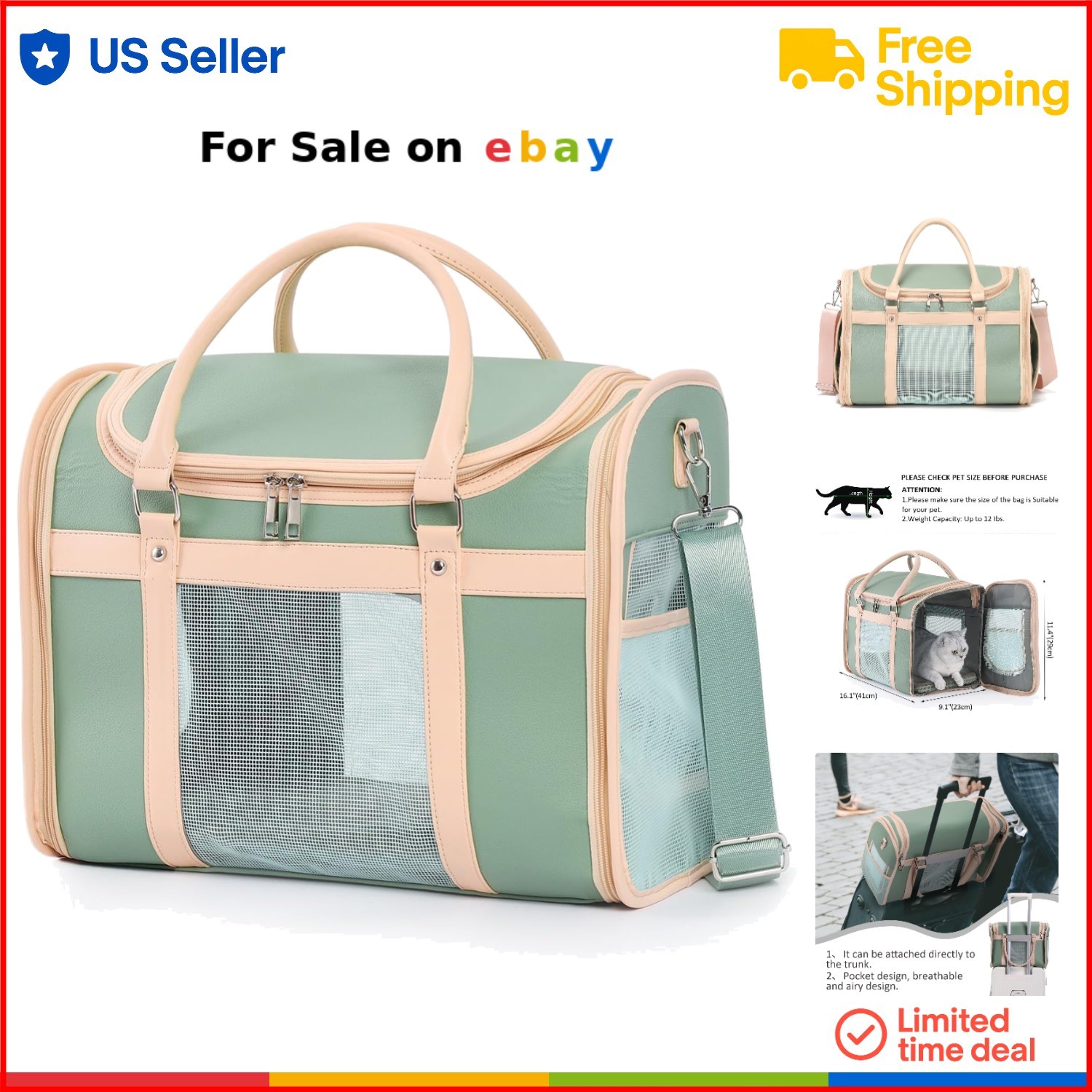 Waterproof Foldable TSA-Approved Pet Carrier Backpack for Cats and Small Dogs