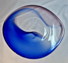 Salamander Glass Salamandra? " Art Glass 12" Rondel Suncatcher Disc Signed 1986