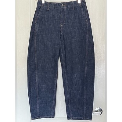Old Navy High Rise Barrel Leg Jeans Women's Size 4 Indigo Blue Denim Ankle