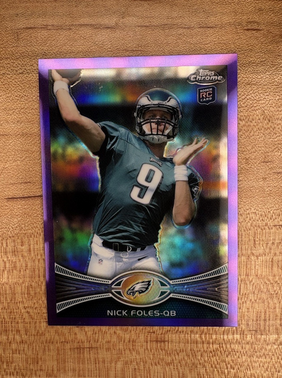 2012 Topps Chrome # 153 Nick Foles Eagles Rookie Purple Refractor #/499 RC