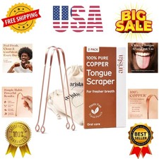 Arista 00 Copper Tongue Scraper for Adults  Kids   Metal Tongue Scraper Cop...