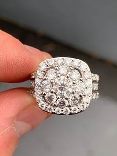 14ct gold diamond 3.5ct cluster ring 10.1 grams