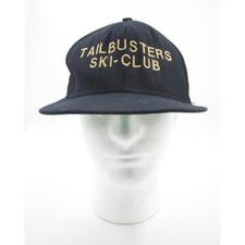 Vtg New Era Pro Model Tailbusters Ski Club Snapback Distressed Hat (Made in USA)