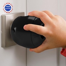 Child Safety Door Knob Cover 4 Pack Hard-to-Remove Dual-Lock Handle Covers Kids