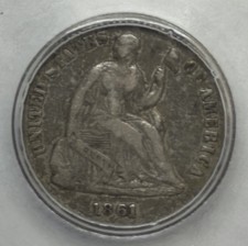 1861 H10c Seated Liberty Half Dollar ICG VF30 ** AE46201 ** Civil War Era