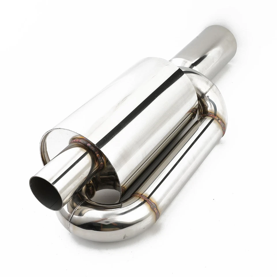 For Nissan 240SX 1989-1998 Twin Exhaust Muffler 2.5" Inlet 4.0" Tip Stainless US - Image 4 of 4