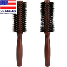 round Boar Bristle Hair Brush with Wooden Handle Ideal for Styling Medium to Lon