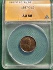1927-D Lincoln Cent ANACS  AU58  Looks Unc. FREE Shipping