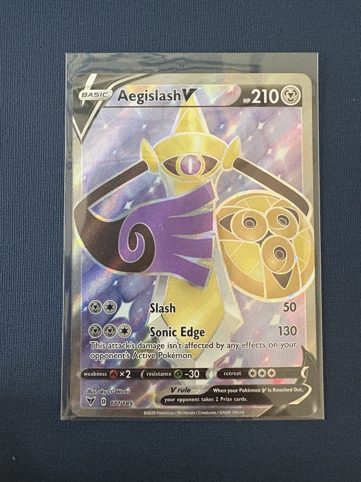Aegislash V Full Art 177/185 Ultra Rare Vivid Voltage Pokemon TCG Mint