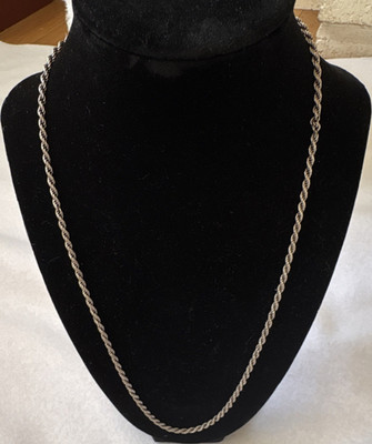 925 Sterling Silber Italien Seil Kette Halskette Karabinerverschluss KA1772