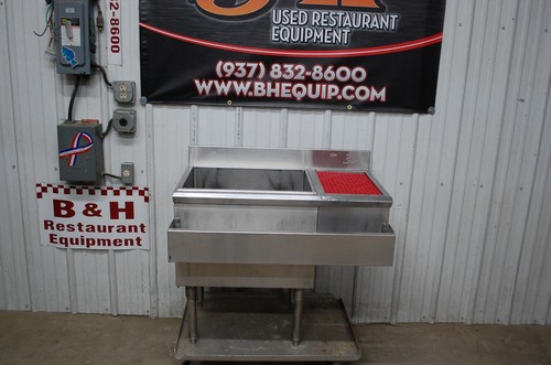 Jade 36" Heavy Duty Stainless Underbar Ice Well Bin w/  Drainboard Speed Rail 3'