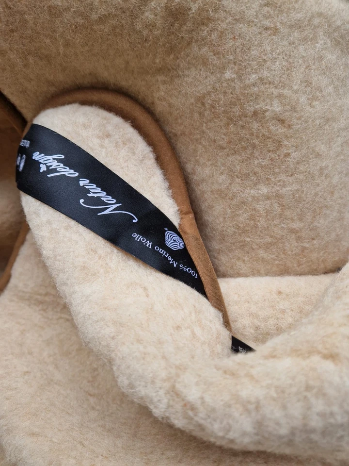 Wolldecke Schafwolldecke Wohndecke Merino Schurwolle 160/200 100% WOOLMARK beige - Bild 4 von 4