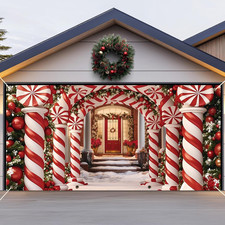 Candyland Christmas Garage Door Banner - 7x16 ft Holiday Decoration