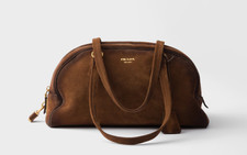 BNWT - Prada Bowling medium suede bag Cocoa Brown 1BB1452HMY - BNWT RUNWAY