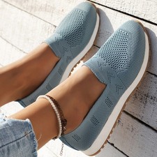 Women's Slip On Shoes Flats Casual Mesh Walking Sneakers Comfort Loafers