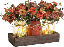 3 Pcs Mason Jar Centerpiece Table Decorations for Dining Table Decor Farmhouse C